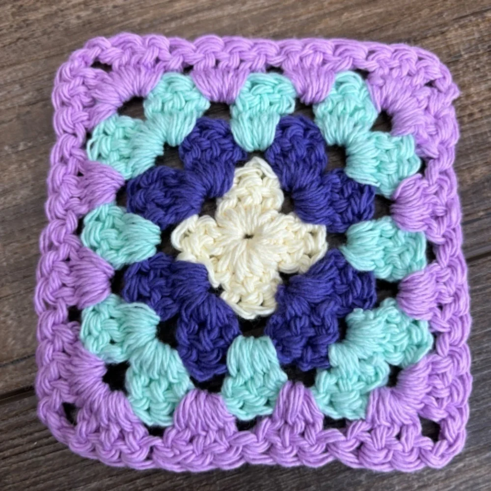 Granny Square Cup Mug Coasters Set of 4‎ Handcrafted Crochet Cotton